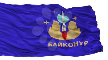 Baykonur City Flag, Country Kazakhstan, Isolated On White Background, 3D Rendering