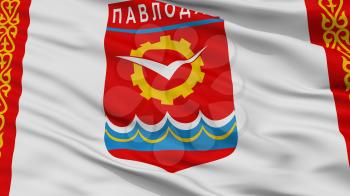 Pavlodar City Flag, Country Kazakhstan, Closeup View, 3D Rendering