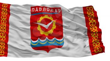 Pavlodar City Flag, Country Kazakhstan, Isolated On White Background, 3D Rendering