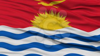 Closeup Kiribati Flag, Waving in the Wind, High Resolution