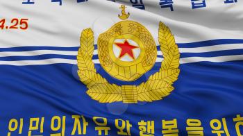 Korean Peoples Navy Flag, Closeup View, 3D Rendering