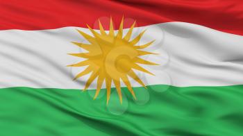 Kurdistan Flag Closeup View, 3D Rendering