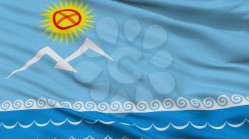 Balykchi City Flag, Country Kyrgyzstan, Closeup View, 3D Rendering