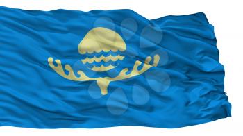 Karakol City Flag, Country Kyrgyzstan, Isolated On White Background, 3D Rendering
