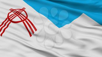 Osh City Flag, Country Kyrgyzstan, Closeup View, 3D Rendering