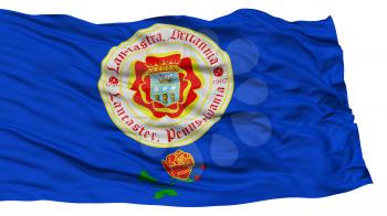 Isolated Lancaster City Flag, City of Pennsylvania State, Waving on White Background, High Resolution