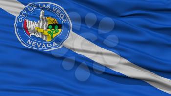 Closeup of Las Vegas City Flag, Waving in the Wind, Nevada State, United States of America