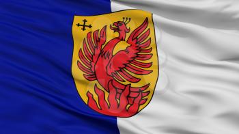 Dagda City Flag, Country Latvia, Closeup View, 3D Rendering