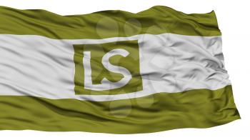 Isolated Lees Summit City Flag, City of Missouri State, Waving on White Background, High Resolution