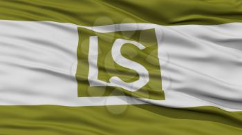 Closeup of Lees Summit City Flag, Waving in the Wind, Missouri State, United States of America
