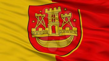 Klaipeda City Flag, Country Lithuania, Closeup View, 3D Rendering