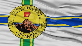 Closeup Little Rock Flag, Capital of Arkansas State, Flying in the Wind