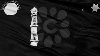 Liwa E Ahmadiyya Flag, Closeup View, 3D Rendering