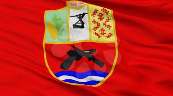 Demir Hisar Municipality City Flag, Country Macedonia, Closeup View, 3D Rendering