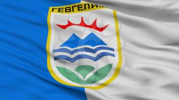 Gevgelija Municipality City Flag, Country Macedonia, Closeup View, 3D Rendering