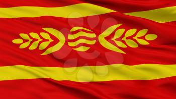 Kocani Municipality City Flag, Country Macedonia, Closeup View, 3D Rendering
