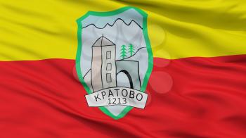 Kratovo Municipality City Flag, Country Macedonia, Closeup View, 3D Rendering