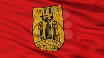 Kumanovo Municipality City Flag, Country Macedonia, Closeup View, 3D Rendering