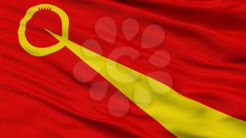 Valandovo Municipality City Flag, Country Macedonia, Closeup View, 3D Rendering