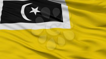 Kuala Terengganu City Flag, Country Malaysia, Terengganu State, Closeup View, 3D Rendering