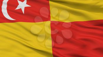 Selangor City Flag, Country Malaysia, Closeup View, 3D Rendering