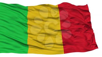 Isolated Mali Flag, Waving on White Background, High Resolution