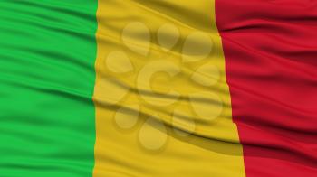 Closeup Mali Flag, Waving in the Wind, High Resolution