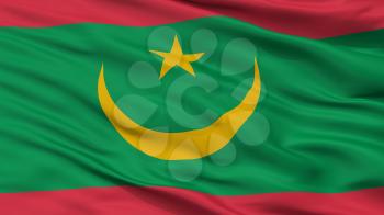 Mauritania Flag Closeup View, 3D Rendering