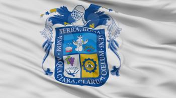 Aguascalientes City Flag, Country Mexico, Closeup View, 3D Rendering