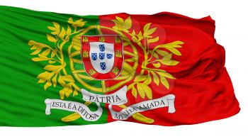 Military Portugal Flag, Isolated On White Background, 3D Rendering