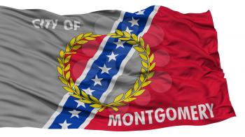 Isolated Montgomery Flag, Capital of Alabama State, Waving on White Background, High Resolution