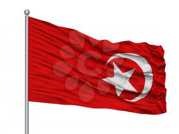 Nation Of Islam Flag On Flagpole, Isolated On White Background, 3D Rendering