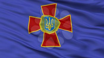 National Guard Of Ukraine Flag, Closeup View, 3D Rendering