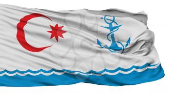 Naval Azerbaijan Flag, Isolated On White Background, 3D Rendering