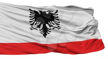 Albania Naval Ensign Flag, Isolated On White Background, 3D Rendering