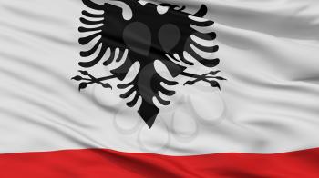 Albania Naval Ensign Flag, Closeup View, 3D Rendering