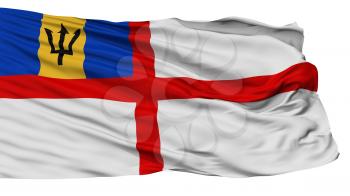Barbados Naval Ensign Flag, Isolated On White Background, 3D Rendering