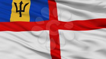 Barbados Naval Ensign Flag, Closeup View, 3D Rendering