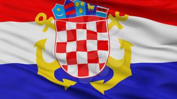 Croatia Naval Ensign Flag, Closeup View, 3D Rendering