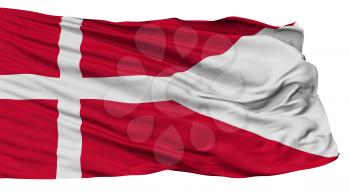 Denmark Naval Ensign Flag, Isolated On White Background, 3D Rendering