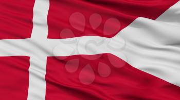 Denmark Naval Ensign Flag, Closeup View, 3D Rendering