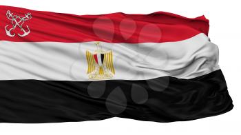 Egypt Naval Ensign Flag, Isolated On White Background, 3D Rendering