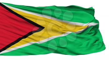Guyana Naval Ensign Flag, Isolated On White Background, 3D Rendering