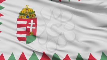 Hungary Naval Ensign Flag, Closeup View, 3D Rendering