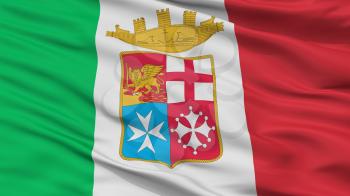 Italy Naval Ensign Flag, Closeup View, 3D Rendering