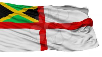 Jamaica Naval Ensign Flag, Isolated On White Background, 3D Rendering