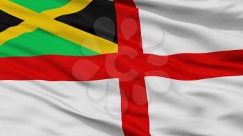Jamaica Naval Ensign Flag, Closeup View, 3D Rendering