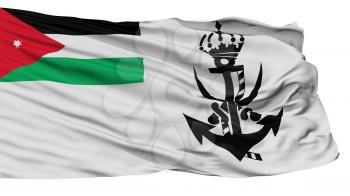 Jordan Naval Ensign Flag, Isolated On White Background, 3D Rendering