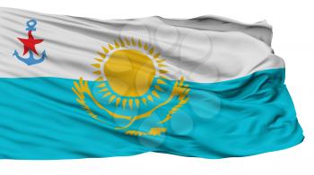 Kazakhstan Naval Ensign Flag, Isolated On White Background, 3D Rendering
