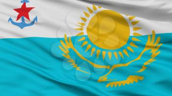 Kazakhstan Naval Ensign Flag, Closeup View, 3D Rendering